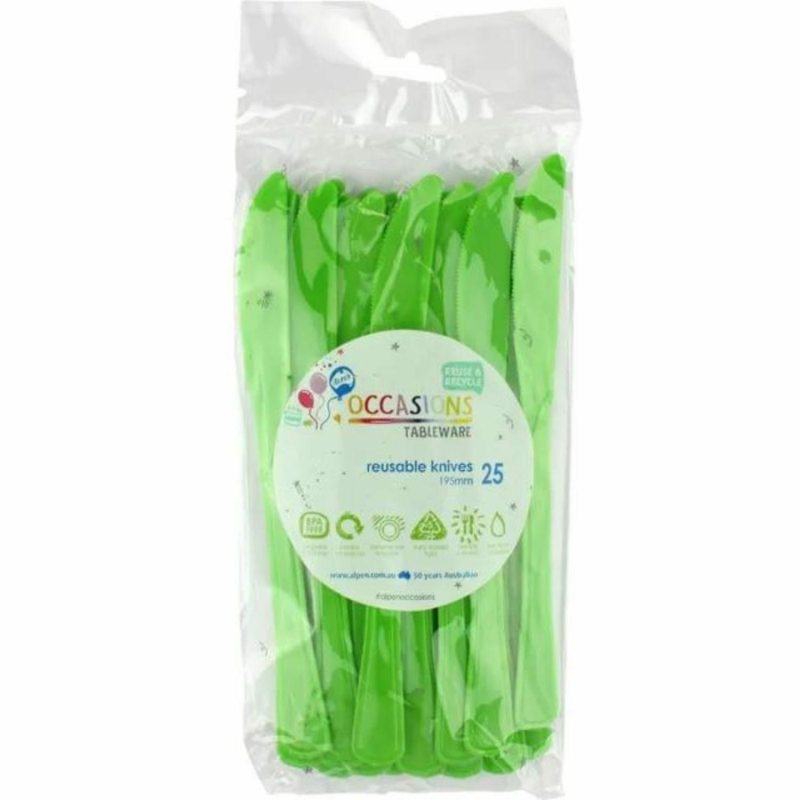 Cutlery & Utensils | Lime Reusable Plastic Knives (Pack Of 25) Catering & Kitchen Cutlery & Utensils