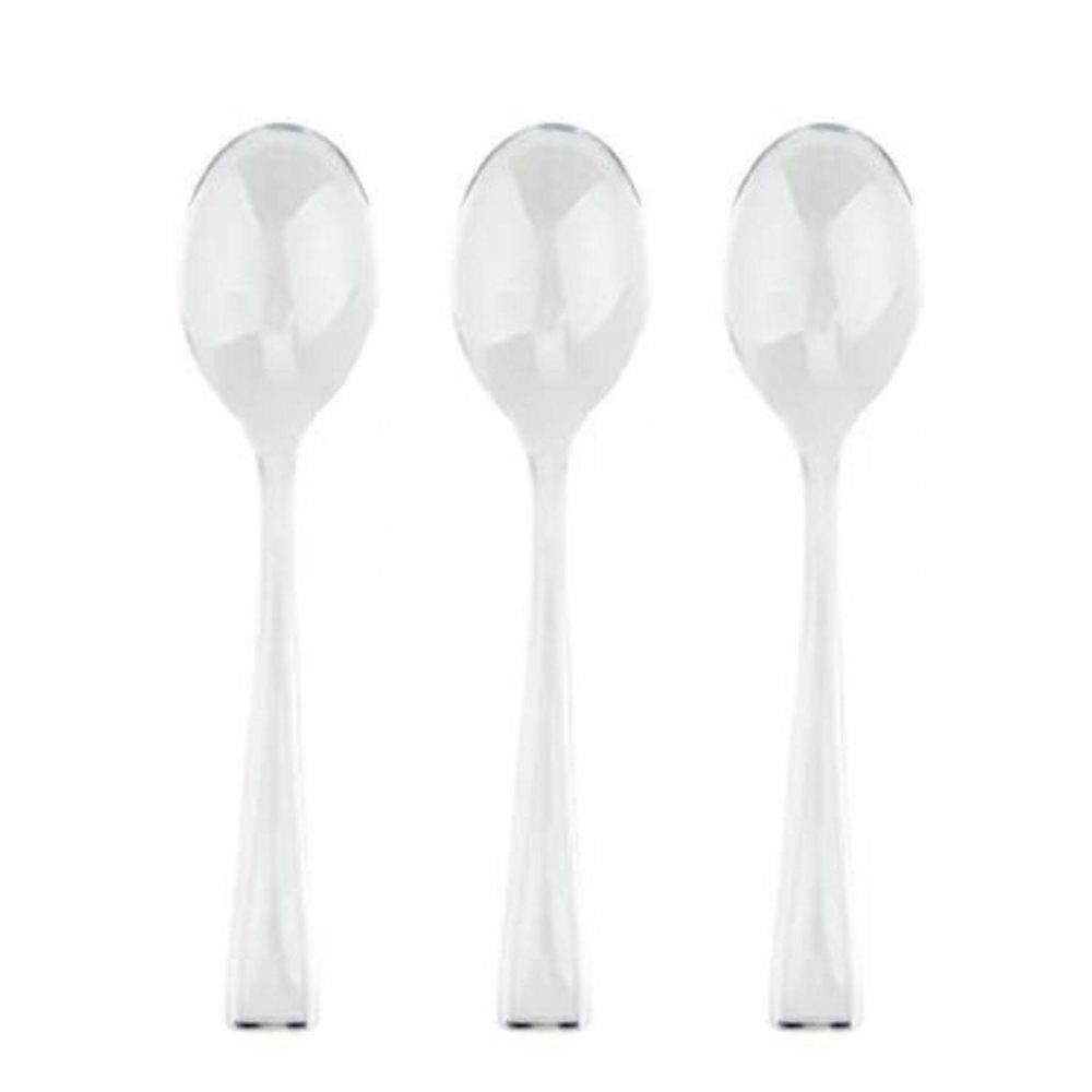 Cutlery & Utensils | Mini Clear Plastic Reusable Cocktail Spoons (Pack Of 24) Catering & Kitchen Cutlery & Utensils