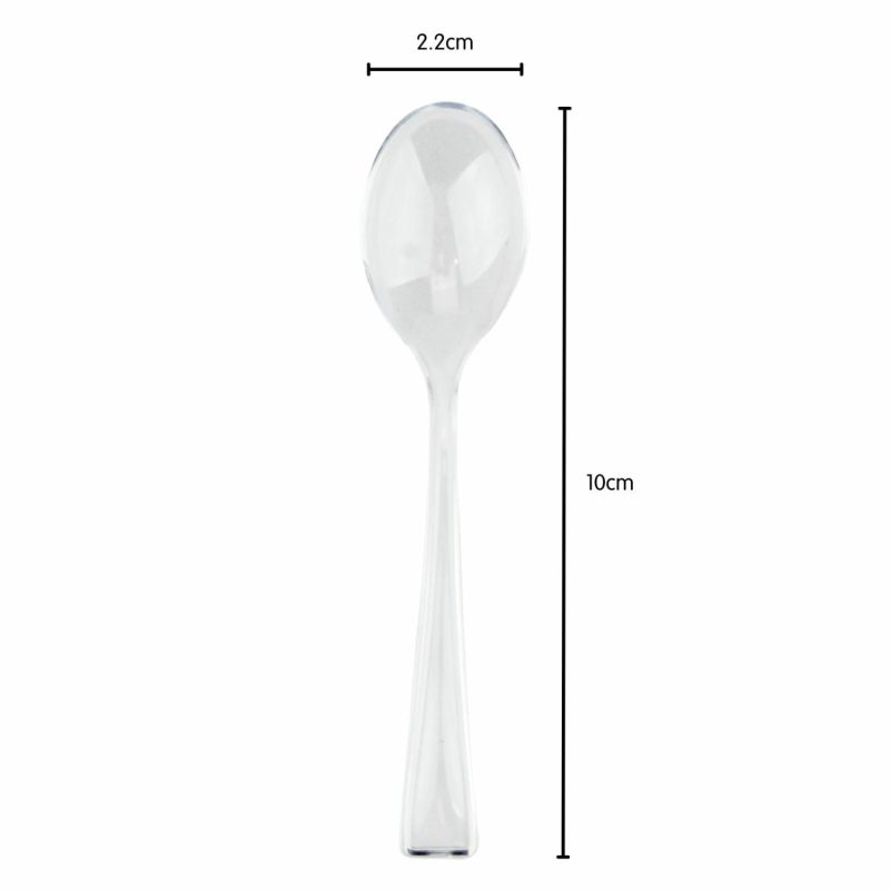 Cutlery & Utensils | Mini Clear Plastic Reusable Cocktail Spoons (Pack Of 24) Catering & Kitchen Cutlery & Utensils