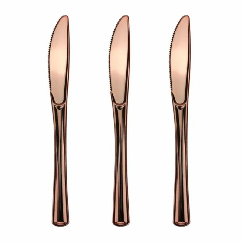 Cutlery & Utensils | Rose Gold Reusable Plastic Knives (Pack Of 12) Catering & Kitchen Cutlery & Utensils