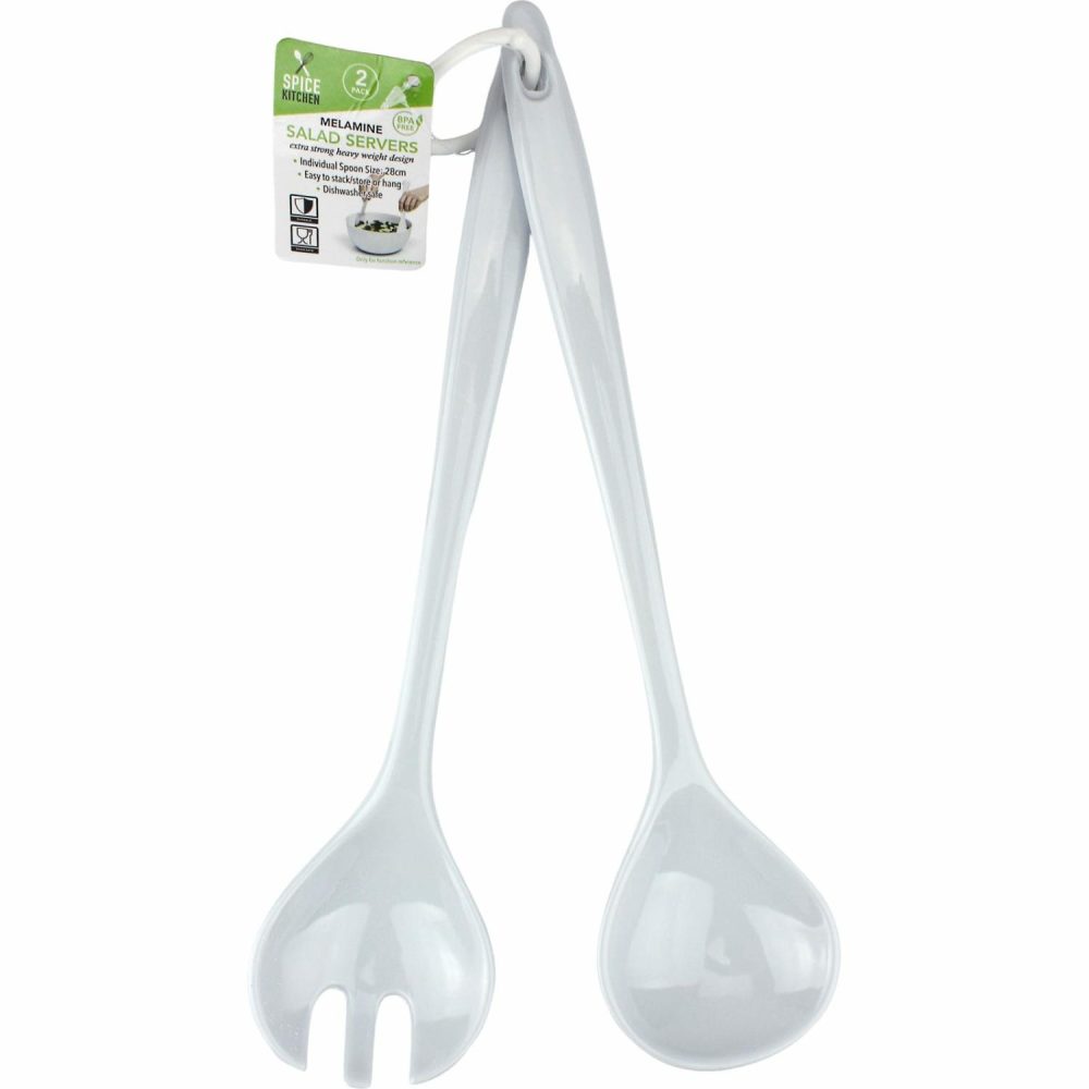 Cutlery & Utensils | White Melamine Serving Utensils (Set Of 2) Catering & Kitchen Cutlery & Utensils