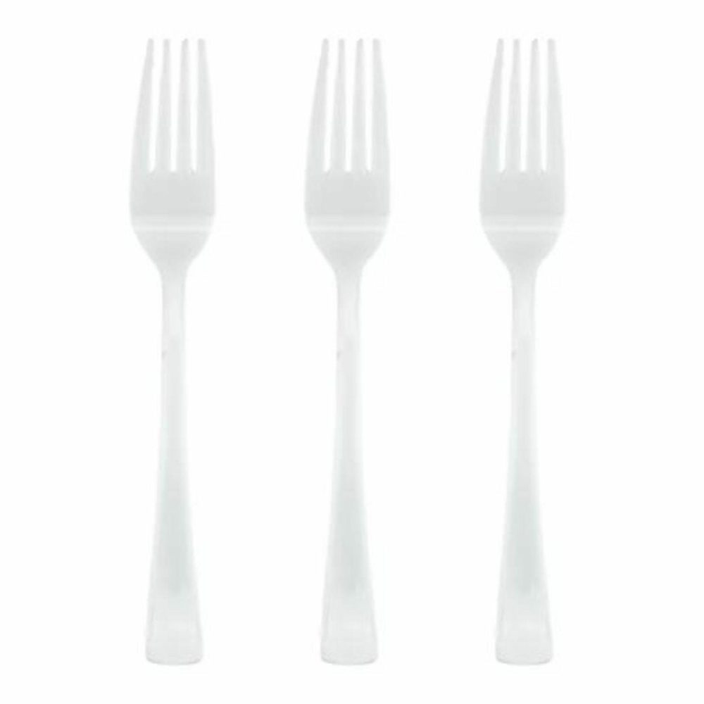 Cutlery & Utensils | White Reusable Plastic Forks (Bulk Pack Of 50) Catering & Kitchen Cutlery & Utensils