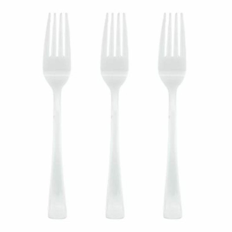 Cutlery & Utensils | White Reusable Plastic Forks (Bulk Pack Of 50) Catering & Kitchen Cutlery & Utensils