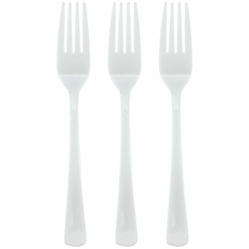 Cutlery & Utensils | White Reusable Plastic Forks (Pack Of 20) Catering & Kitchen Cutlery & Utensils