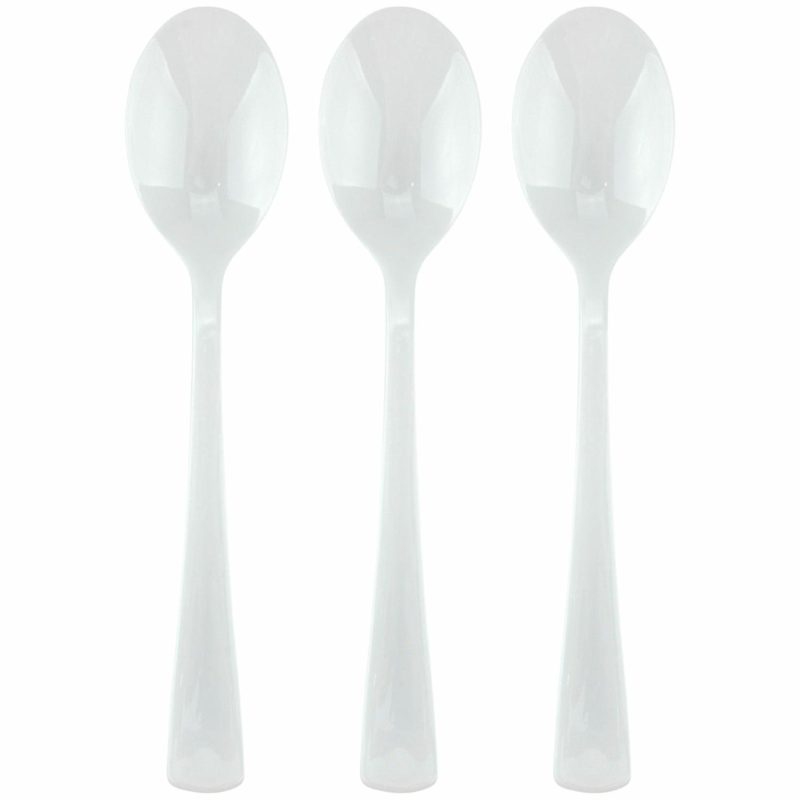 Cutlery & Utensils | White Reusable Plastic Spoons (Pack Of 20) Catering & Kitchen Cutlery & Utensils