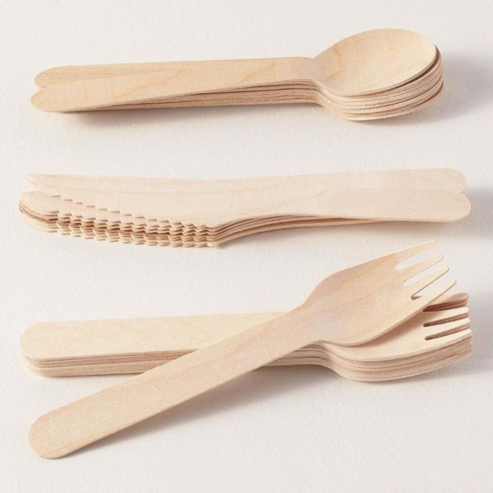 Cutlery & Utensils | Wooden Cutlery Set (Bulk Pack Of 100) Catering & Kitchen Cutlery & Utensils