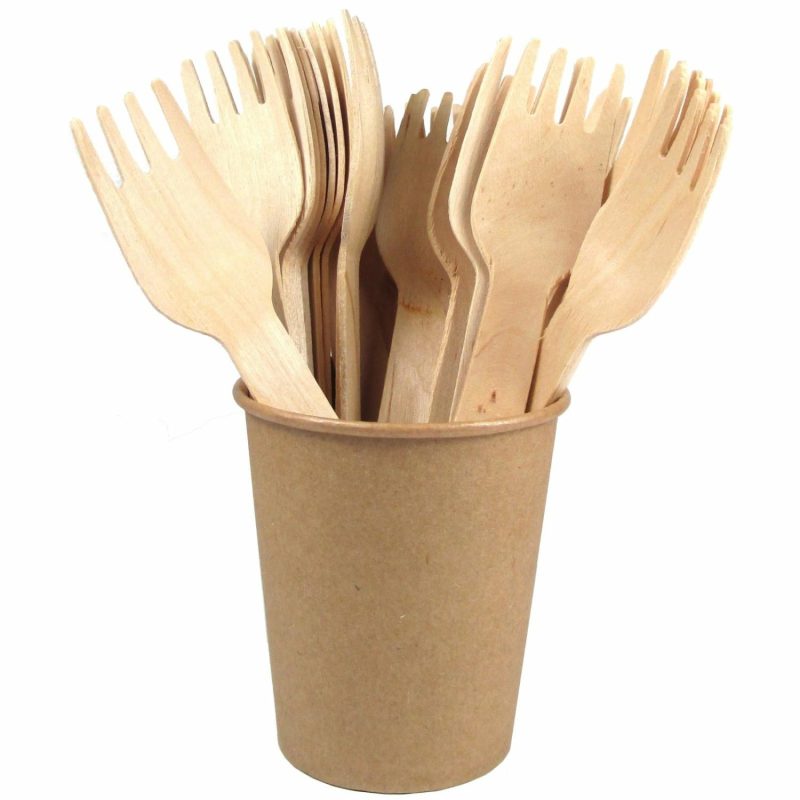 Cutlery & Utensils | Wooden Forks (Pack Of 25) Catering & Kitchen Cutlery & Utensils