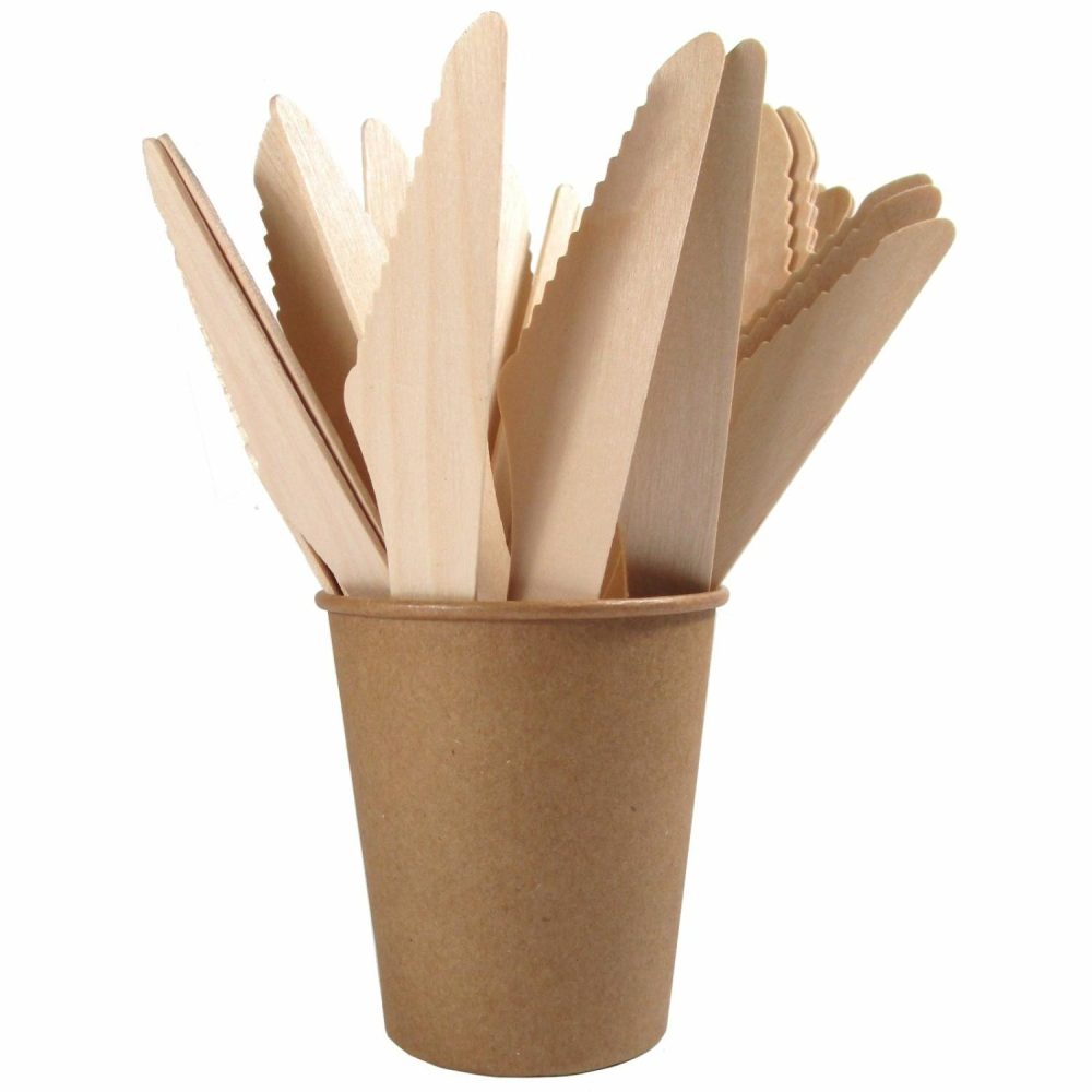 Cutlery & Utensils | Wooden Knives (Pack Of 25) Catering & Kitchen Cutlery & Utensils