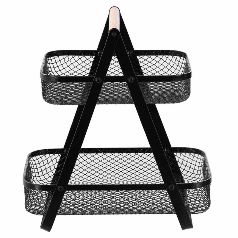 Dessert & Grazing Tables | Boxsweden Black Mesh 2 Tier Benchtop Stand 27Cm X 17Cm X 29Cm Decor Dessert & Grazing Tables