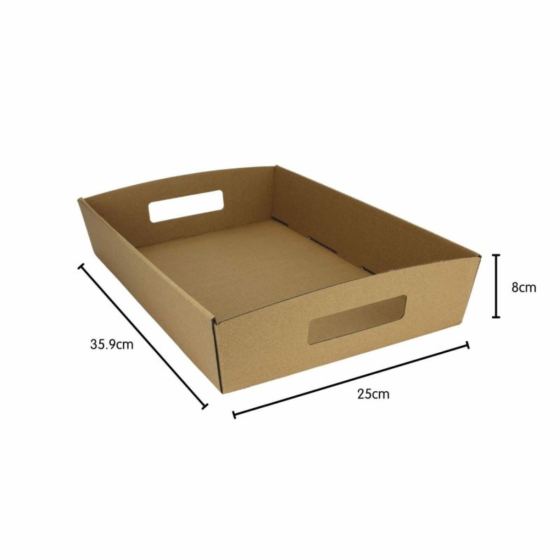 Dessert & Grazing Tables | Cardboard Grazing Tray With Handles 35.9Cm X 25Cm X 8Cm Decor Dessert & Grazing Tables