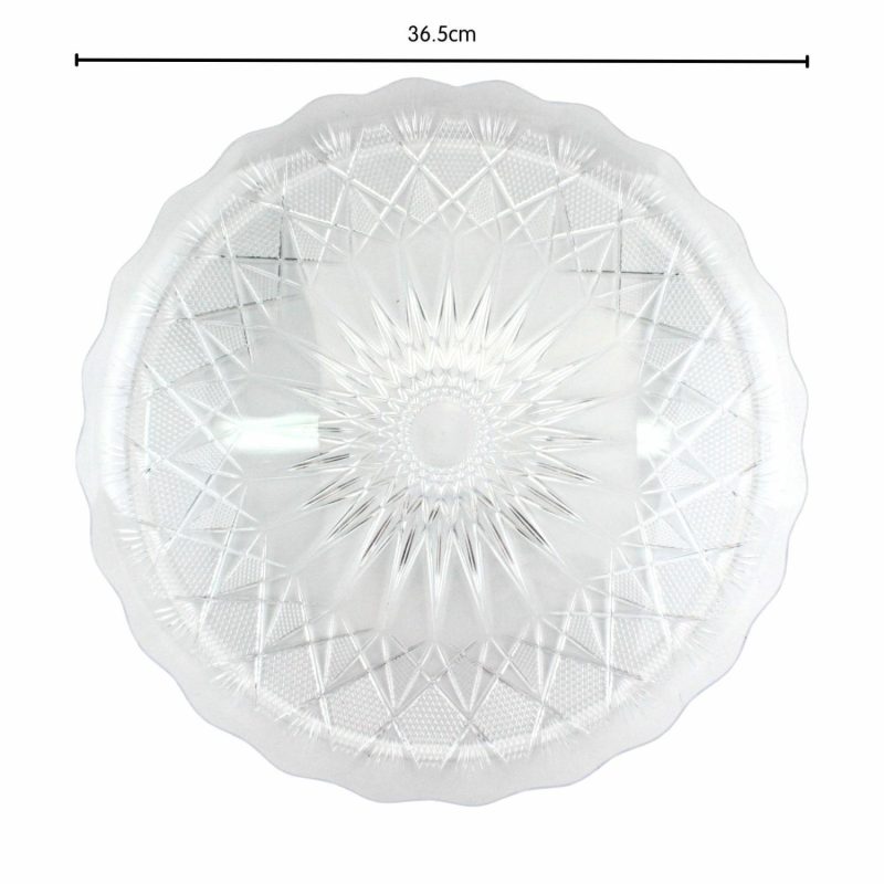 Dessert & Grazing Tables | Clear Plastic Round Diamond Tray 36.5Cm Decor Dessert & Grazing Tables