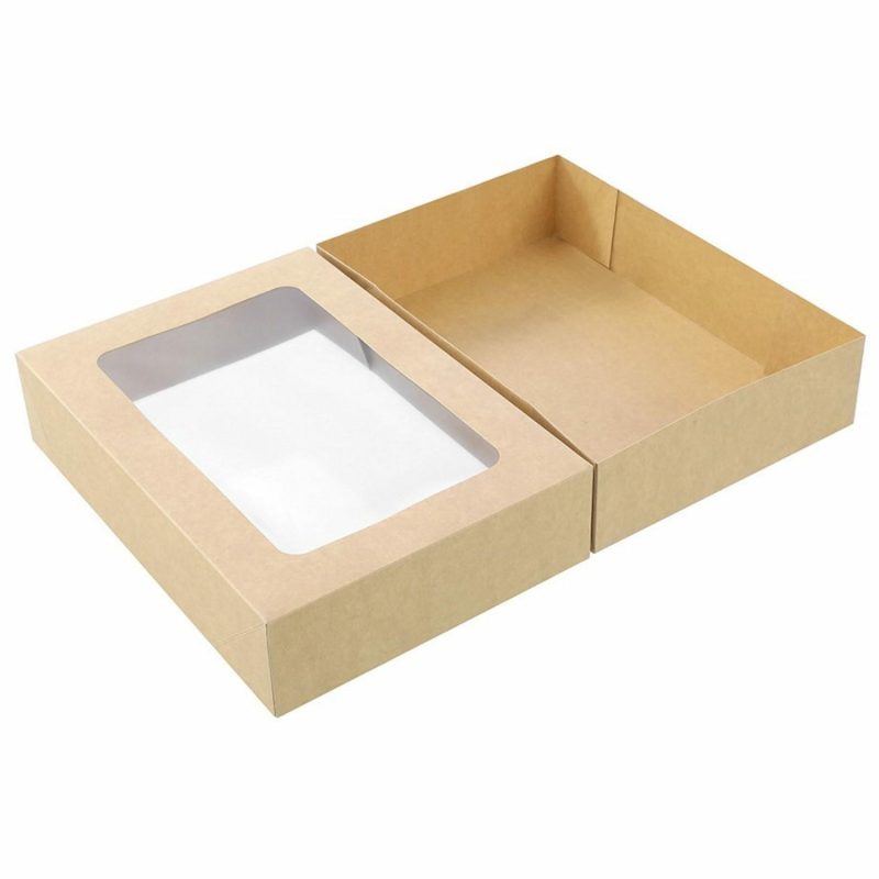 Dessert & Grazing Tables | Eco Kraft Grazing Boxes With Lids 36Cm X 25Cm X 8Cm (Pack Of 3) Decor Dessert & Grazing Tables