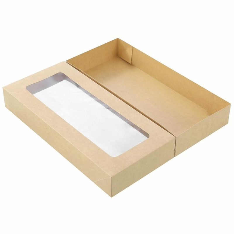 Dessert & Grazing Tables | Eco Kraft Grazing Boxes With Lids 55Cm X 25Cm X 8Cm (Pack Of 2) Decor Dessert & Grazing Tables