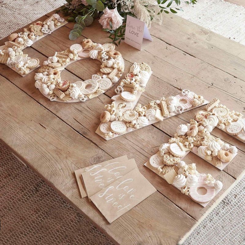 Dessert & Grazing Tables | Ginger Ray Botanical Wedding Love Grazing Board Kit Decor Dessert & Grazing Tables