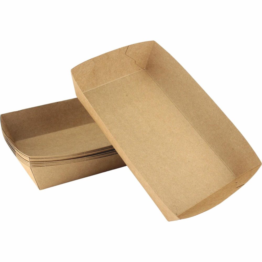 Dessert & Grazing Tables | Kraft Paper Food Trays 21Cm X 13Cm (Pack Of 8) Decor Dessert & Grazing Tables