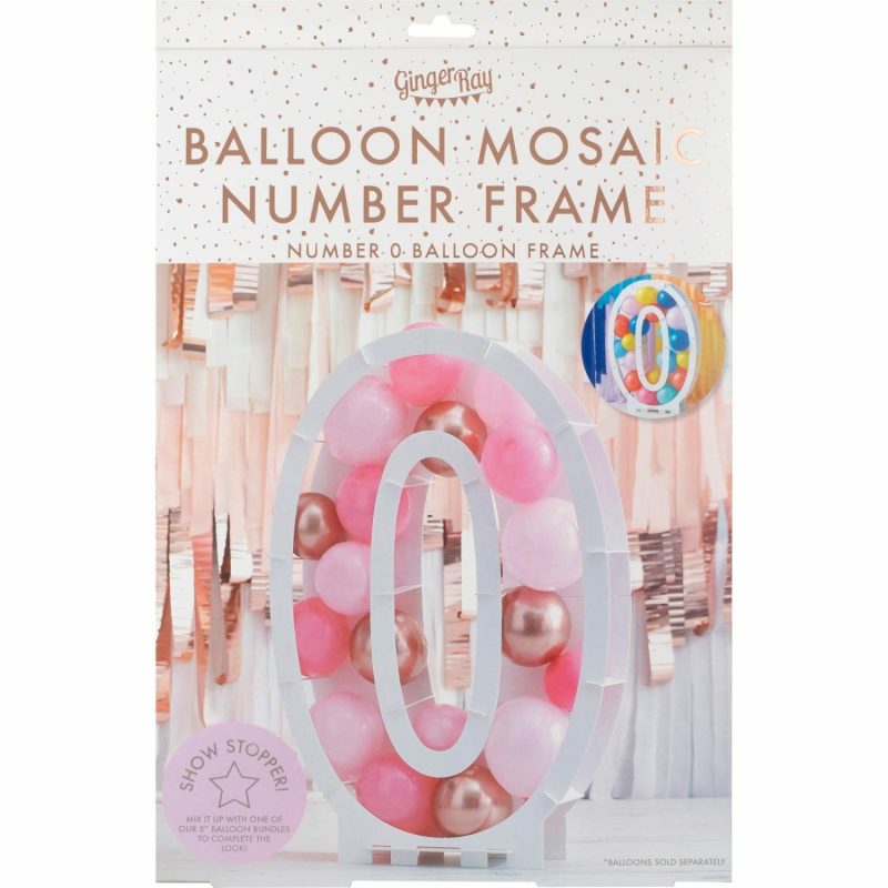 Displays & Stands | Ginger Ray Number 0 Balloon Mosaic Frame (85Cm) Decor Displays & Stands