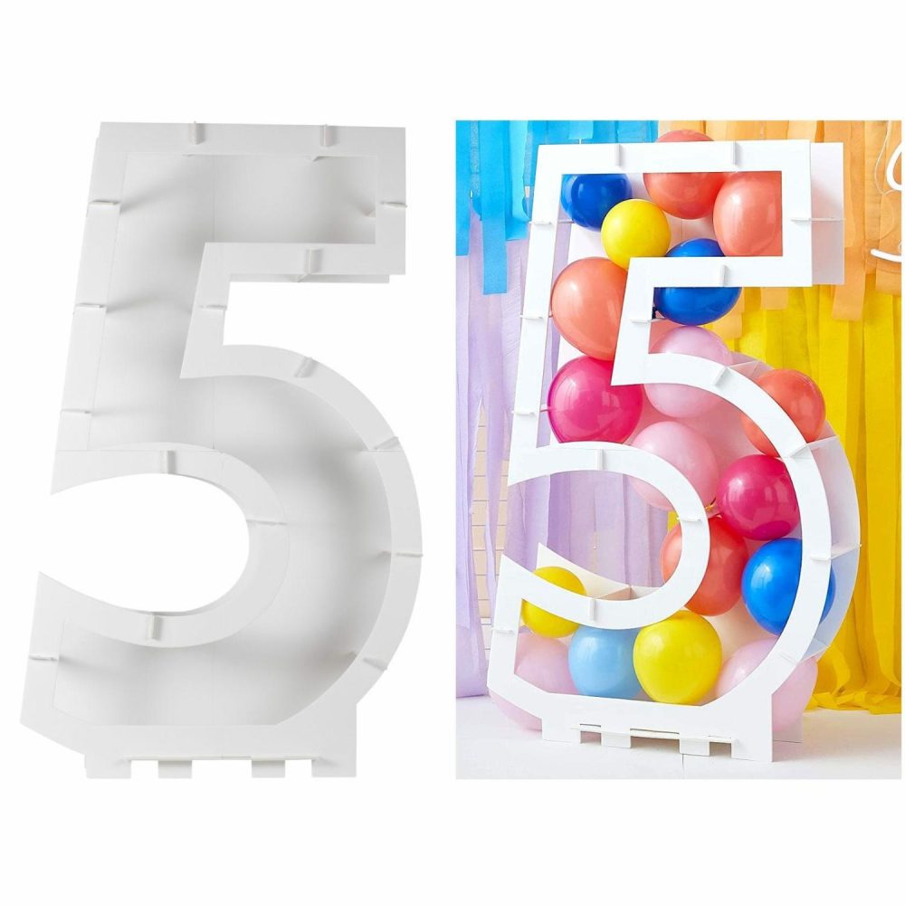 Displays & Stands | Ginger Ray Number 5 Balloon Mosaic Frame (85Cm) Decor Displays & Stands