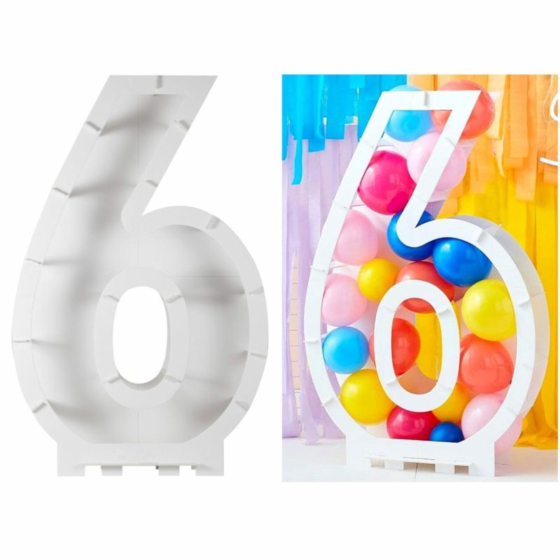 Displays & Stands | Ginger Ray Number 6 Balloon Mosaic Frame (85Cm) Decor Displays & Stands