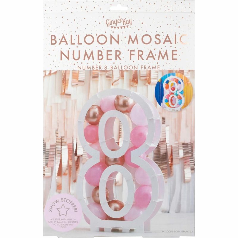 Displays & Stands | Ginger Ray Number 8 Balloon Mosaic Frame (85Cm) Decor Displays & Stands