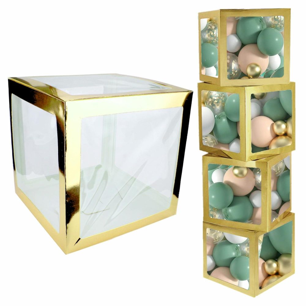 Displays & Stands | Gold Balloon Box (30Cm) Decor Displays & Stands