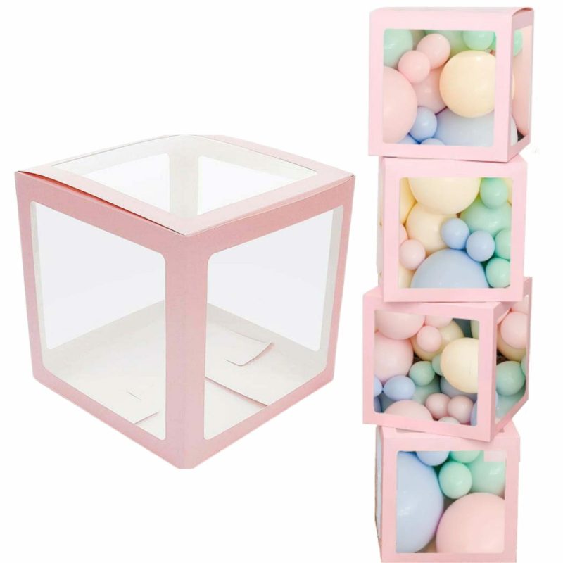 Displays & Stands | Light Pink Balloon Box (30Cm) Decor Displays & Stands