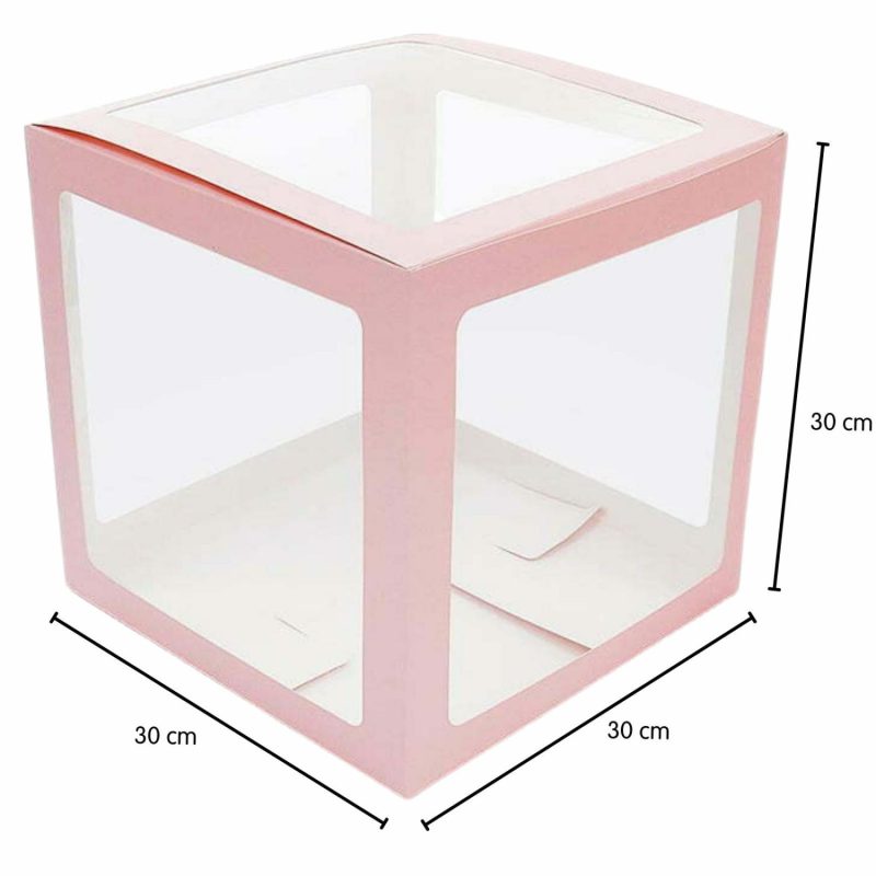 Displays & Stands | Light Pink Balloon Box (30Cm) Decor Displays & Stands