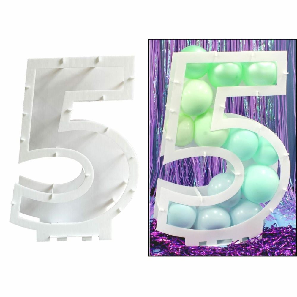 Displays & Stands | Number 5 Balloon Mosaic Frame (80Cm) Decor Displays & Stands