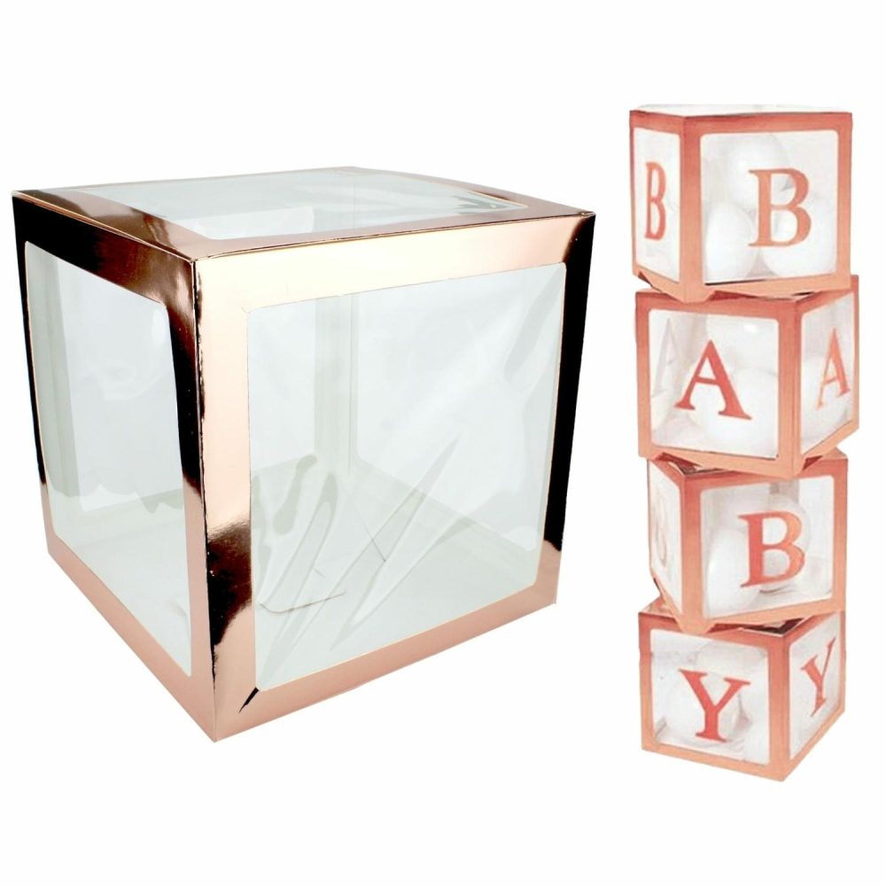 Displays & Stands | Rose Gold Balloon Box (30Cm) Decor Displays & Stands