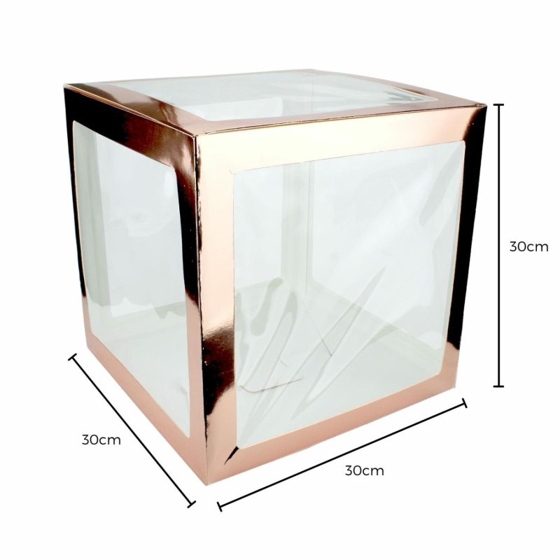 Displays & Stands | Rose Gold Balloon Box (30Cm) Decor Displays & Stands