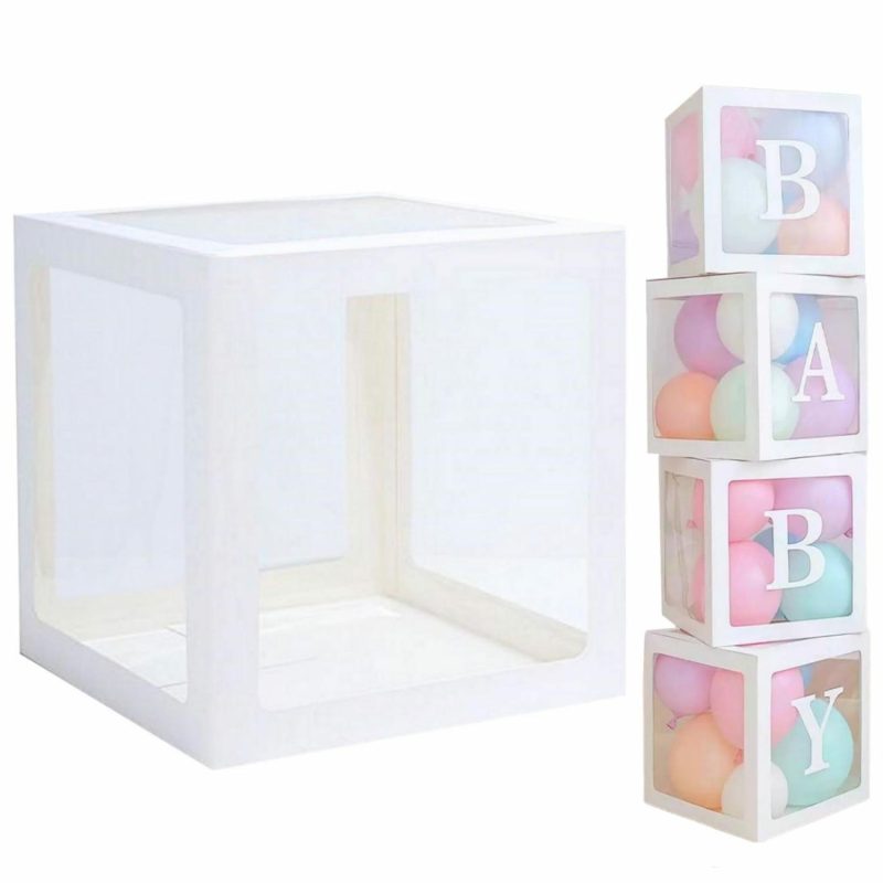 Displays & Stands | White Balloon Box (30Cm) Decor Displays & Stands