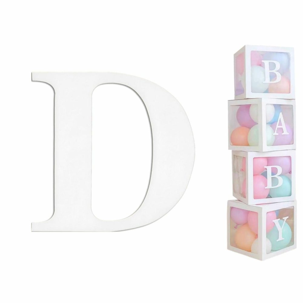 Displays & Stands | White Cardboard Letter D (Pack Of 2) Decor Displays & Stands