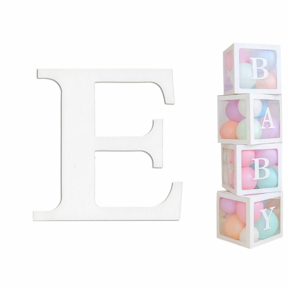 Displays & Stands | White Cardboard Letter E (Pack Of 2) Decor Displays & Stands