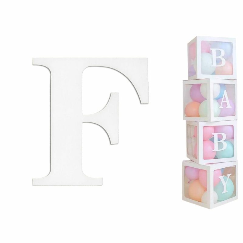 Displays & Stands | White Cardboard Letter F (Pack Of 2) Decor Displays & Stands