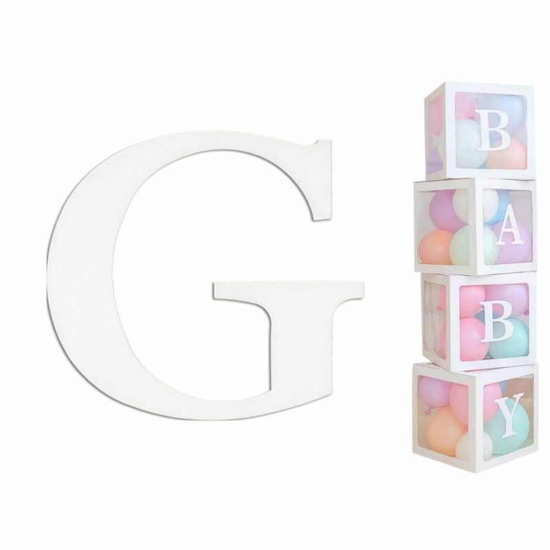 Displays & Stands | White Cardboard Letter G (Pack Of 2) Decor Displays & Stands