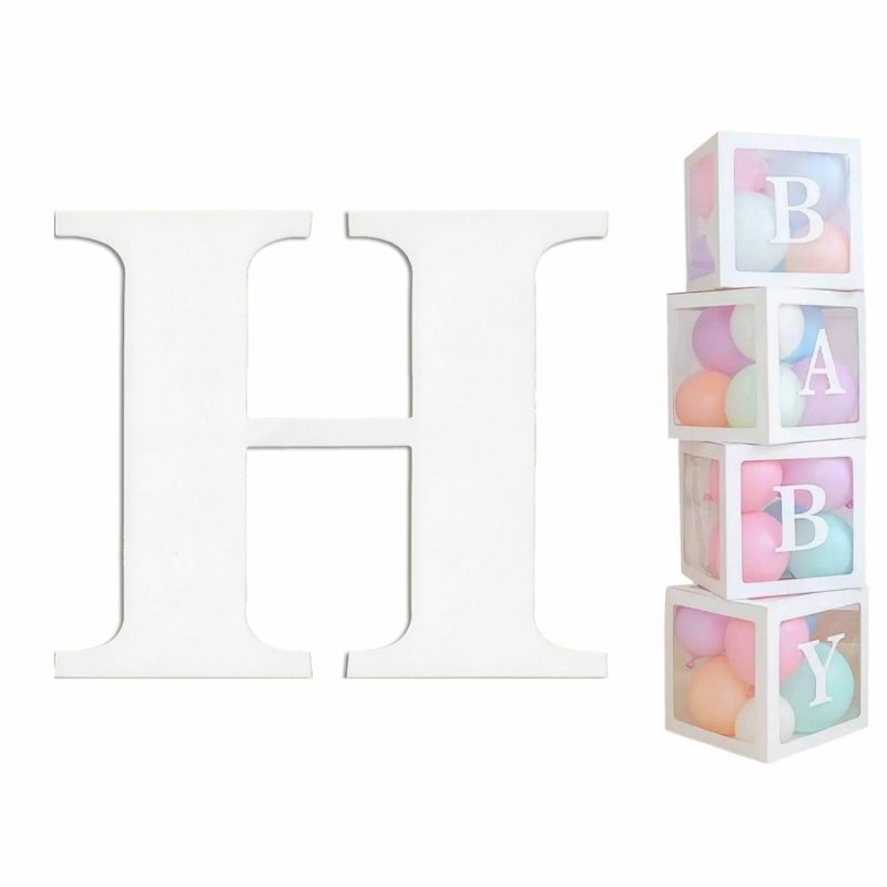 Displays & Stands | White Cardboard Letter H (Pack Of 2) Decor Displays & Stands