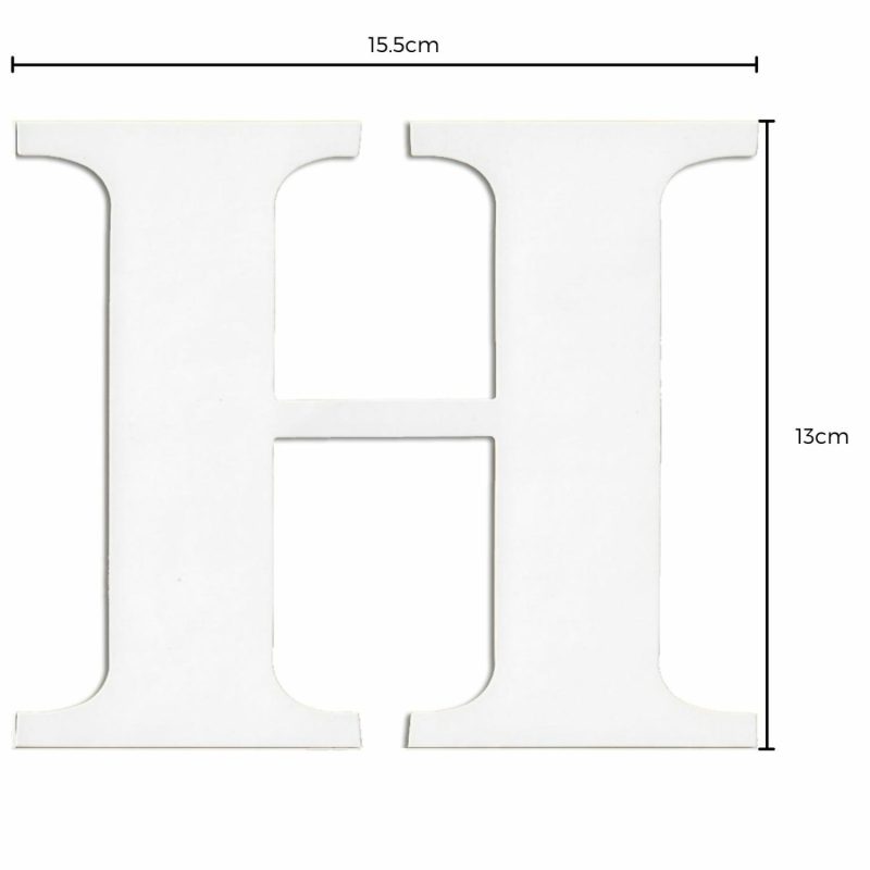 Displays & Stands | White Cardboard Letter H (Pack Of 2) Decor Displays & Stands