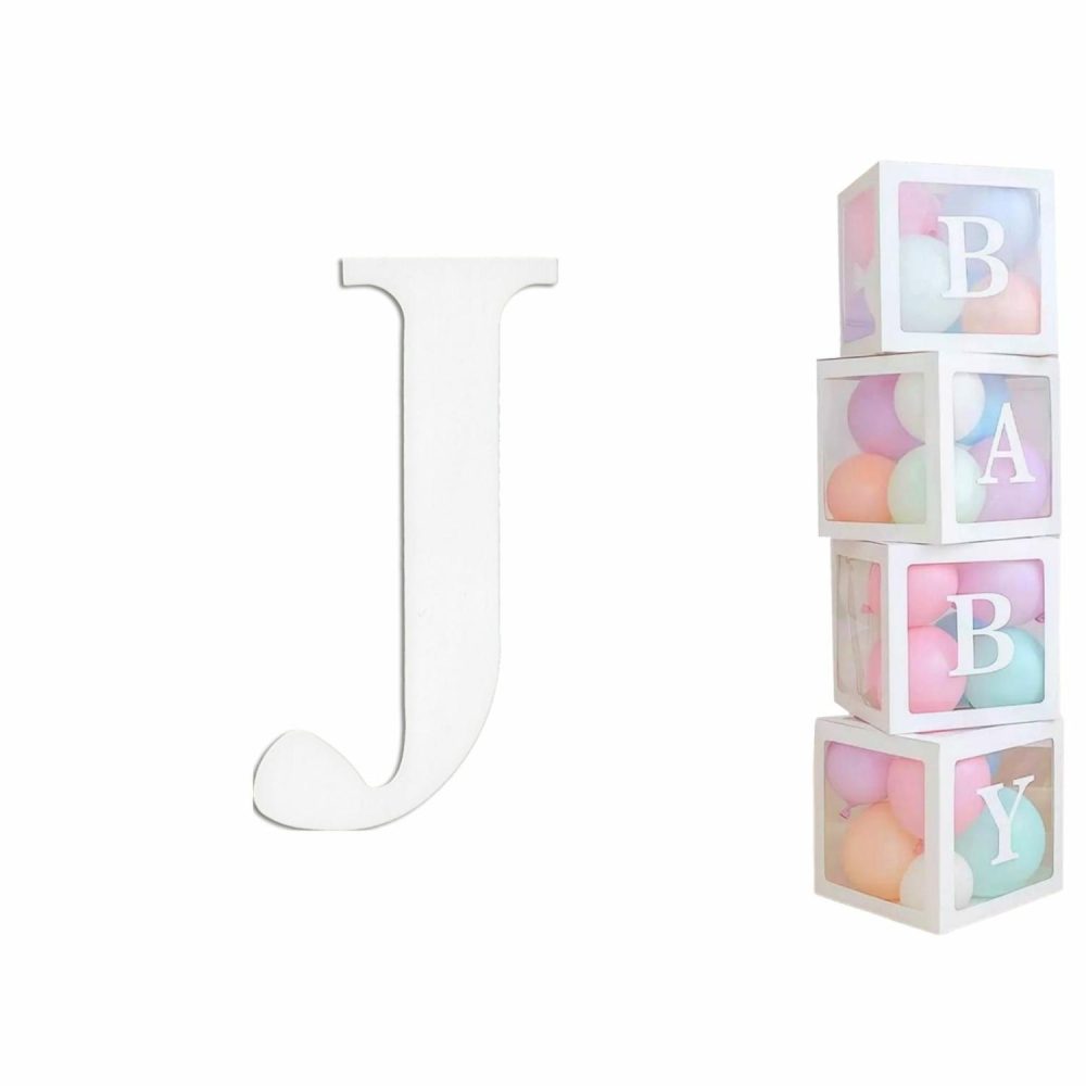 Displays & Stands | White Cardboard Letter J (Pack Of 2) Decor Displays & Stands