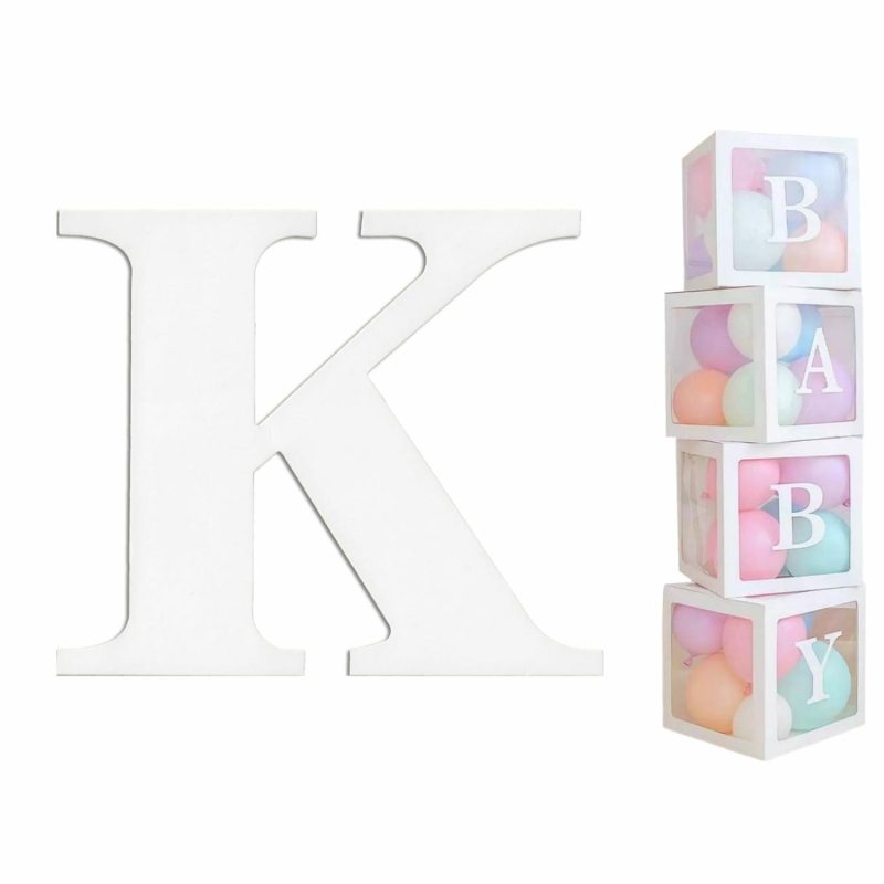 Displays & Stands | White Cardboard Letter K (Pack Of 2) Decor Displays & Stands