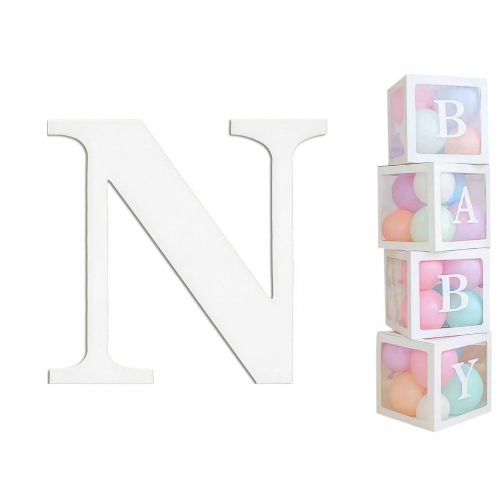 Displays & Stands | White Cardboard Letter N (Pack Of 2) Decor Displays & Stands