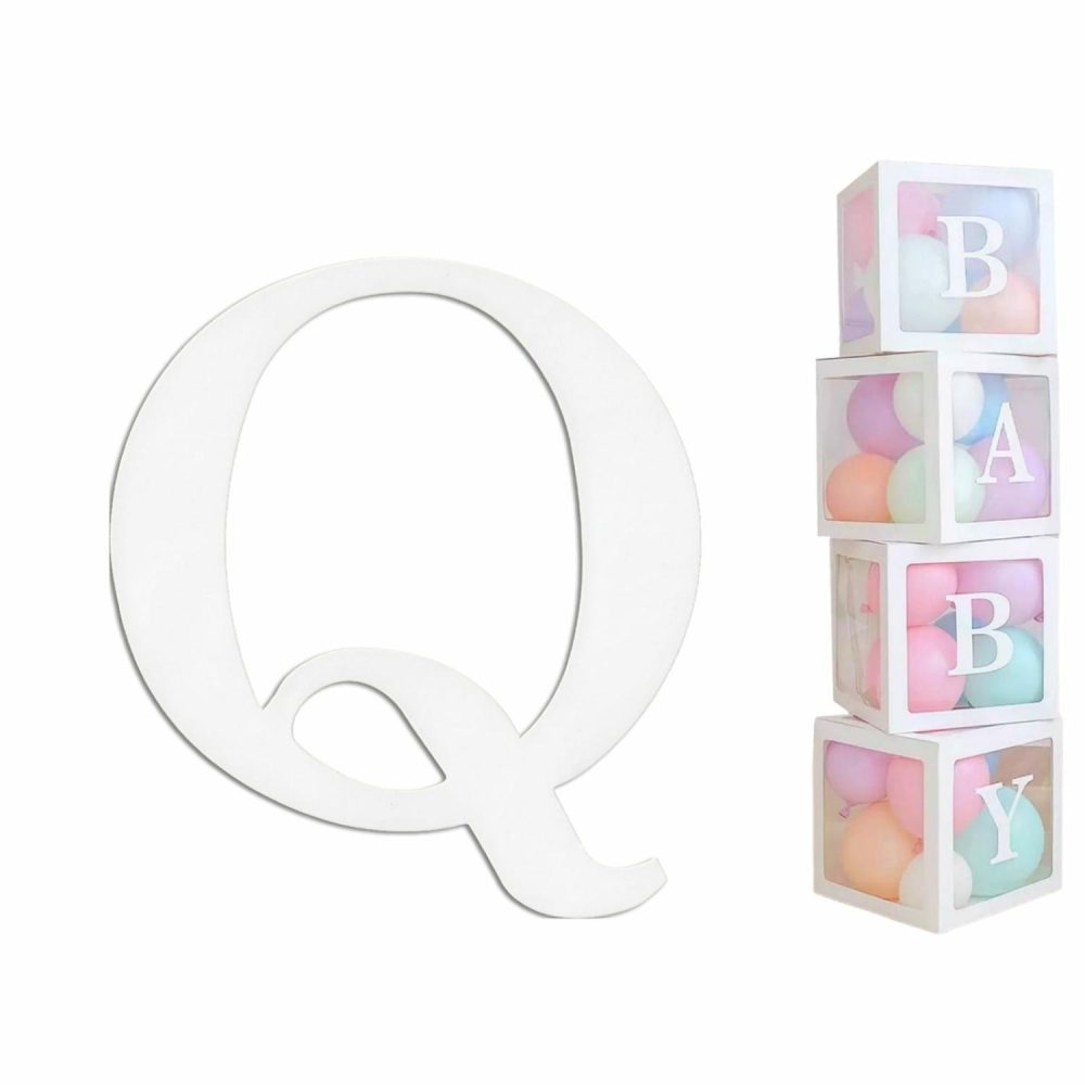 Displays & Stands | White Cardboard Letter Q (Pack Of 2) Decor Displays & Stands