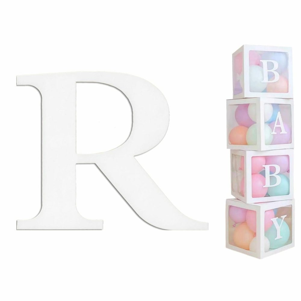 Displays & Stands | White Cardboard Letter R (Pack Of 2) Decor Displays & Stands