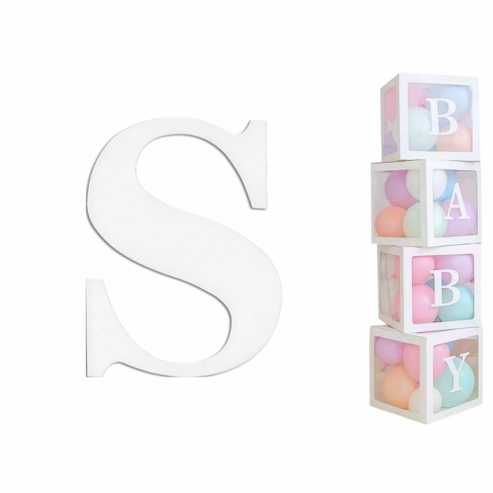 Displays & Stands | White Cardboard Letter S (Pack Of 2) Decor Displays & Stands