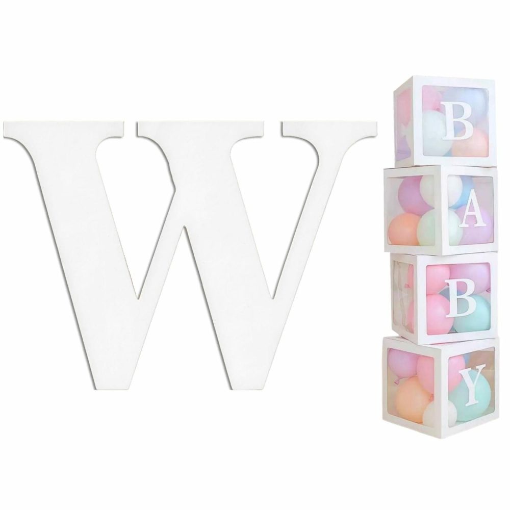 Displays & Stands | White Cardboard Letter W (Pack Of 2) Decor Displays & Stands