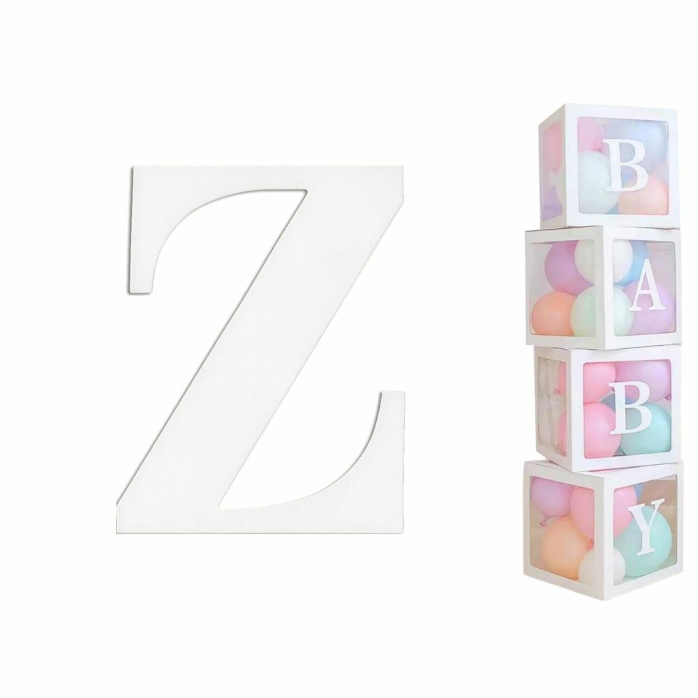 Displays & Stands | White Cardboard Letter Z (Pack Of 2) Decor Displays & Stands