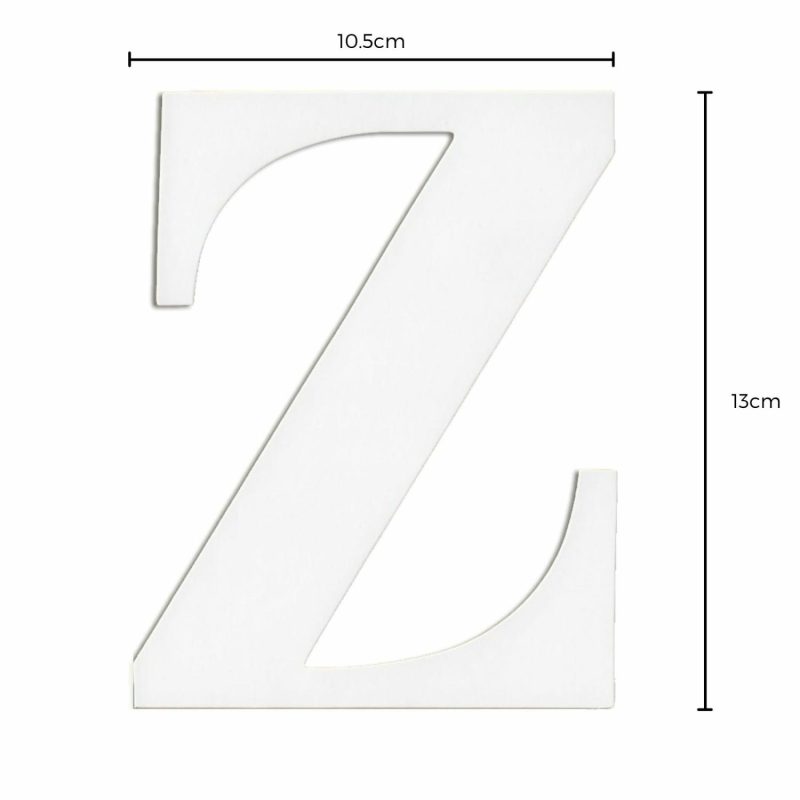 Displays & Stands | White Cardboard Letter Z (Pack Of 2) Decor Displays & Stands