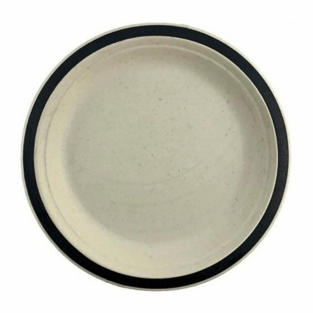 Eco-Friendly Partyware | Black Rim Sugar Cane Small Plates (Pack Of 10) Decor Eco-Friendly Partyware