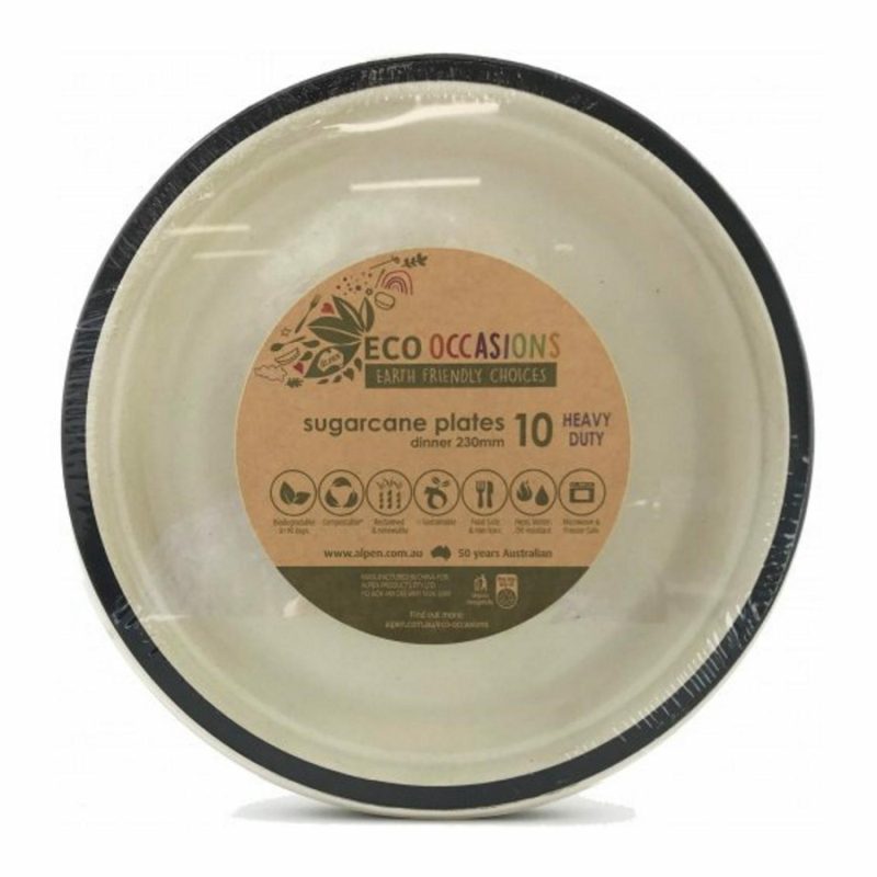 Eco-Friendly Partyware | Black Rim Sugar Cane Small Plates (Pack Of 10) Decor Eco-Friendly Partyware