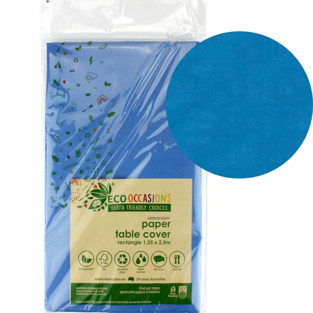 Eco-Friendly Partyware | Classic Royal Blue Eco Biodegradable Paper Tablecloth Decor Eco-Friendly Partyware