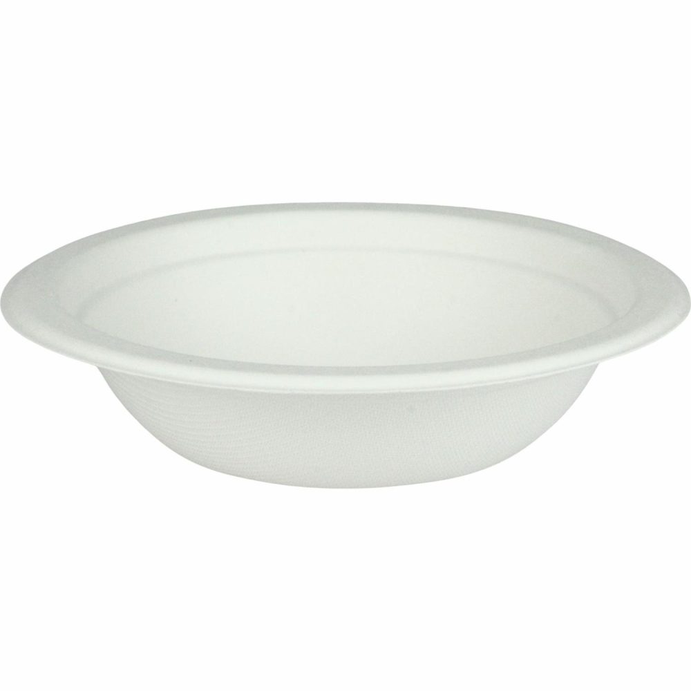 Eco-Friendly Partyware | Eco White Sugar Cane Bowls 16Cm (Pack Of 50) Decor Eco-Friendly Partyware