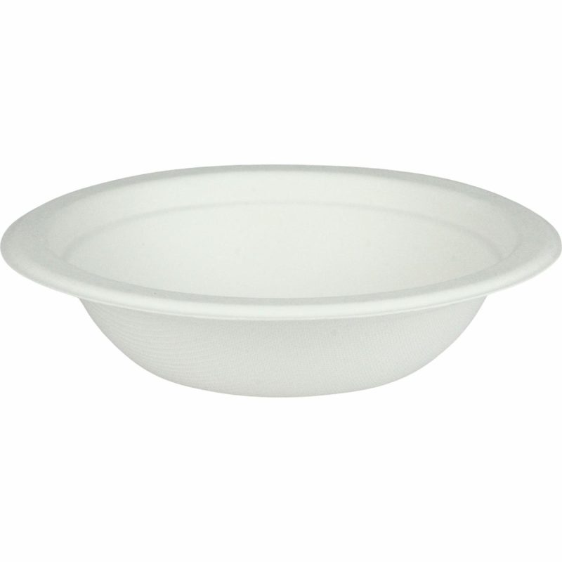 Eco-Friendly Partyware | Eco White Sugar Cane Bowls 16Cm (Pack Of 50) Decor Eco-Friendly Partyware